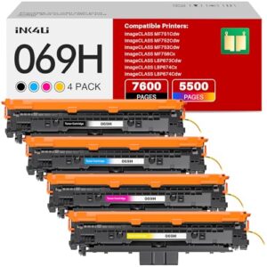 069H 069 Toner Cartridge Set Compatible Replacement for Canon 069H 069 Toner for Canon MF753Cdw Toner Cartridges imageCLASS MF751Cdw MF752Cdw LBP674Cdw LBP673Cdw Printer High Yield (4 Pack, B/C/M/Y)