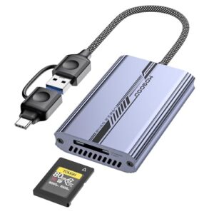 10Gbps CFexpress Type A Card Reader USB-A/USB-C to CFexpress A Adapter Memory Card Reader for Type A Card Compatible with PC/Laptop/Mac/Linux/Windows