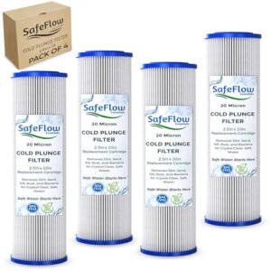 10in Ice Bath Chiller Filters 20 Micron 10″ x 2.5″ Water Filter Replacement Cartridge (4-Pack) – Fits Ice Pod Cold Plunge Water Chiller, Cold Plunge Filters, Water Filter for Cold Plunge