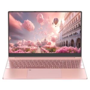 15.6″ Rose Gold Laptop, FHD IPS, Celeron N5095,16G DDR4 RAM 256G SSD, Pre-Installed Win 11 Pro/Office 2019 with Backlit Keyboard/Fingerprint Sensor/USB 3.0/Mini HDMI (16G+256G)