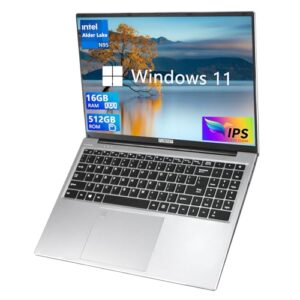 16 Inch Gaming Laptop, Laptop Computer 2025 Windows 11 Pro, 16GB RAM 512GB SSD, Intel 12th Gen N95 Processor(up to 3.4GHz), Backlit Keyboard, Fingerprint Unlock, FHD 1920 * 1200