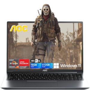 2025 AMD Laptop, 16.1 inch Laptop Computer with AMD Ryzen 7 7735HS Processor (8C/16T, up to 4.75GHz), 16GB DDR5 512GB NVMe SSD Laptop Computer, 16-inch FHD Display, WiFi 6, Backlit KB, Webcam,HDMI