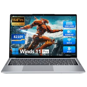2025 Gaming Laptop,15.6 Inch Laptop,FHD IPS 1200p Screen,Gaming Laptop i5-8210Y(Up to 3.6GHz) for 24GB LPDDR4 RAM 512GB SSD,180 Angle Open WiFi 5 HDMI UHD Graphics Traditional Laptops