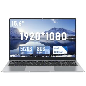 2025 Laptop 15.6 inch, Laptop Computer with N4000 Processor with 8GB RAM 512GB SSD, FHD Display 1920*1080P, WIFI5 BT4.2 HDMI Windows 11 Laptop, Thin and Light Laptop, Office Laptop, Study Laptop