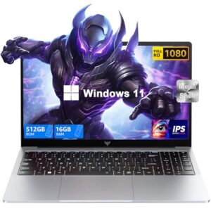 2025 Laptop, Laptop Computer with Intel Twin Lake N150 Processor(Up to 3.6GHz), 16GB DDR4 512GB SSD Windows 11 Laptop, 15.6″ IPS 1080P, USB3.2, Long Battery Life