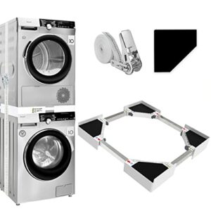 29 inch Washer Dryer Stacking Kit, Universal Stacking Kit for Washer and Dryer, Adjustable 29″/28″/27″/26″/25″/24″ Washer and Dryer Stacking Kit with Ratchet Strap