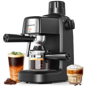 3.5Bar Espresso Machine with Milk Frother, 800W Compact Espresso and Cappuccino Machine with Preheating Function, 4 Cup Espresso Maker for Cappuccino or Latte, Gift for Coffee Lover