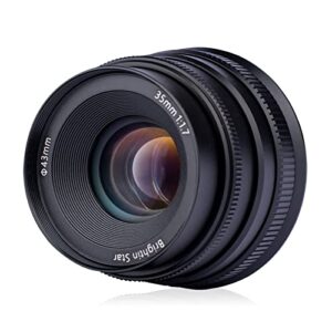 35mm F1.7 Manual Focus Prime Lens for Panasonic Olympus Micro 4/3 Mirrorless Cameras, MFT APS-C Large Aperture, Fit for LUMIX G7, G7KS, GX85, GX9, G95, GH5, GH6, G100, G9