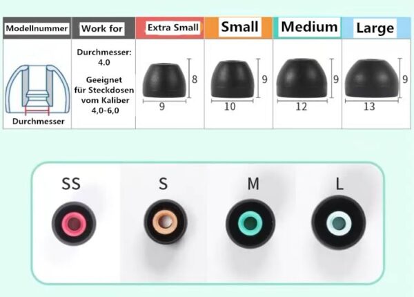 4 Pairs Ear Tips for Sony TrueWireless Earbuds - New Sony XM5, WF-1000XM5, WF-1000XM4, WF-1000XM3, WF-XB700, Ultimate Comfort | Unshakeable Fit | Black - Image 6