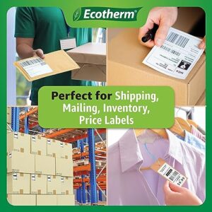 4″ x 6.5″ Thermal Labels | 6 Rolls | 2280 Labels | fits Zebra, Munbyn, Rollo, Godex, Arkscan, iDPRT, Offnova Thermal Label Printers and More | Blank White Adhesive Stickers by Ecotherm