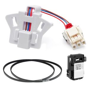 4PCS Washing Machine Parts,WH03X32158 Washer Speed Sensor,WH01X27538 Washer Drive Belt,WH01X27954 Washer Lid Lock Switch Compatible with GE Hotpoint Clothes Washing Machine Door Lock Assembly