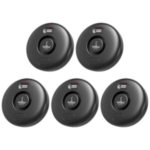 5 Black Pack Water Leak Alarm Detector, 120dB Loud Alert Water Sensor, IP66 Waterproof, Sensitive Leak and Drip Alert, Easy Installation for Home, Basement Flood Prevention, Bathroom, Sink, Laundry