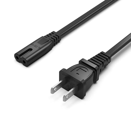 5 ft AC Power Cord Cable Fit for Sony PS5 PS4 PS3 Slim PlayStation 5 4 3, Xbox Series X/S, Xbox One X/S, TV, Printer Universal 2 Prong Supply Replacement - (ETL Listed Cable)
