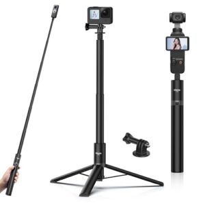59in Invisible Selfie Stick Tripod for Insta360 X5/X4/GO 3/X3/ONE RS/ONE X2/ONE X/GO 2/ONE R/ONE, ULANZI TT52 Extension Pole Adjustable Waterproof Handle Grip for GoPro for DJI Osmo Pocket 3 Tripod