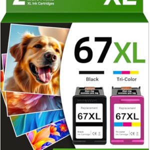 67XL Printer Ink Compatible for HP Ink 67 Replacement for HP67 67XL Ink Cartridges Black/Color Combo Pack Fit for DeskJet 4155e 2800e 2700e 2855e 2755e 4255e for Envy 6000 6055e 6400 6455e Printer Ink