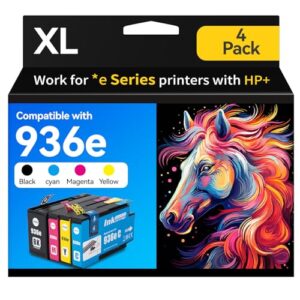 936XL Ink Cartridges Combo Pack for HP Black and Color OfficeJet Pro 9125e 9135e 9730e Series Replacement for HP 936 Ink Office Jet Pro 9122e 9128e 9110b 9120b 9130b 9135e 9730e Printer
