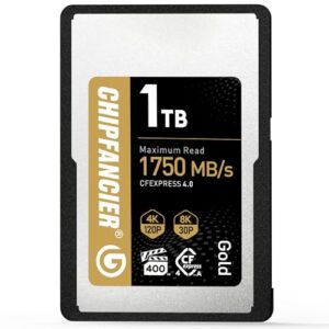 968GB CFexpress 4.0 Type A Card Up to 1750MB/s Read Speed & 1750MB/s Write Speed Type A Memory Card for RAW 4K/8K Video Recording Compatible with Sony Alpha Sony FX Cameras Gold