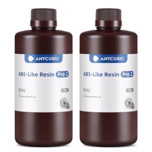ANYCUBIC 3D Printer Resin Bundle, ABS-Like Pro 2 with Enhanced Strength and Toughness, Performance far Superior to ABS-Like Resin, Low Odor (Grey+Grey, 2kg)