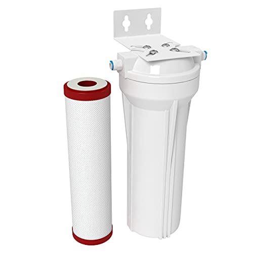 AQUATICLIFE Carbon Plus Carbon Block Water Filter 10x2.5 and 10-inch Water Filter Housing Canister for Reverse Osmosis Filtration Systems RO and RODI Units, for Chlorine Chloramine Reduction