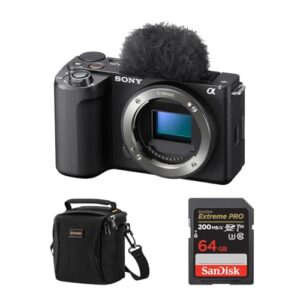 Alpha ZV-E10 II Mirrorless Camera Bundle with 64GB Memory Card, Shoulder Bag