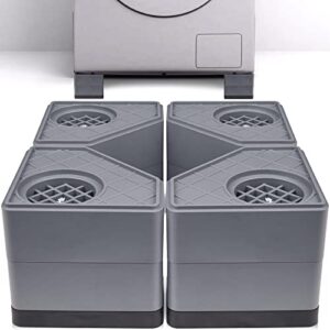 Anti Vibration Pads for Washing Machine – Double Heighten Washer and Dryer Pedestals High Hard Wearing Square Rubber Foot Pads, Noise Cancelling and Shock Support Protects Pedestals