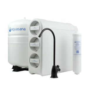 Aquasana SmartFlow® Reverse Osmosis Water Filter | RO Under Sink System | WQA Certified up to 99.99% of 90 contaminants Including Fluoride, PFAS, Arsenic, Lead, and Chlorine | Matte Black Faucet