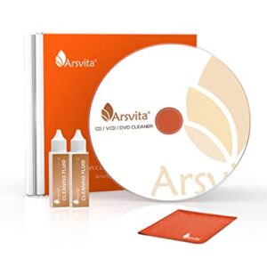 Arsvita Laser Lens Cleaner Disc Cleaning Set for CD/VCD/DVD Player, Safe and Effective, ARCD-03