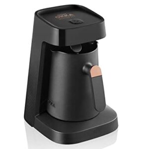 Arzum Okka Jet Automatic Turkish Coffee Maker, 5 cups, Black/Copper (OK0017-UL), 400 watts