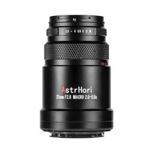 AstrHori 25mm F2.8 2-5X Ultra Macro Lens, Compatible with Full-Frame Sony E-Mount Mirrorless Cameras Alpha a7 a7II a7III a7R a7RII a7RIII a7RIV a7S a7SII a9 a7C