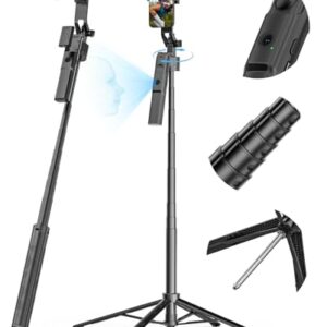 Auto Face Tracking Tripod for iPhone 360°Rotation,Selfie Stick Tripod for iPhone That Follows Your Movement,Phone Stand for Recording w/Remote,Phone Holder for Live Stream Vlog(R01)