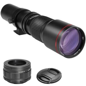 BM High-Power 500mm f/8 Manual Telephoto Lens for Canon EOS R, EOS R3, EOS R5, EOS R6, EOS R7, EOS R8, EOS R50, EOS R100, EOS RP Mirrorless Cameras