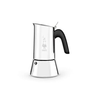 Bialetti – New Venus Induction, Stovetop Coffee Maker, Suitable for all Types of Hobs, Stainless Steel, 6 Cups (7.9 Oz), Silver