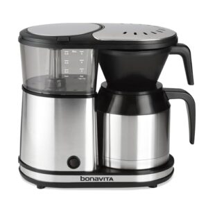Bonavita 5 Cup Drip Coffee Maker Machine, One-Touch Pour Over, Auto Pause Brewing with Stainless Steel Double Wall Thermal Carafe, SCA Certified, Dishwasher Safe, BV1500TS