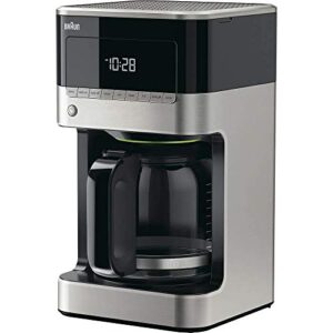 Braun BrewSense 12 Cup Drip Coffee Maker – Pause & Pour Mid Brew, Coffee Machine with 24-Hour Timer & Clock, Bold & Regular Strength, 1-4 Cup Functions, Self Clean, Auto Shutoff, Stainless Steel
