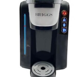 Briggs Soft Pod Brewer | Eliminate Plastic Cup Waste and Taste | Uses 61mm Soft Pods | Stainless Steel Brew Head | Hot Brew Temperatures | Progammable Volumes | Large Ground Coffee Brew Basket