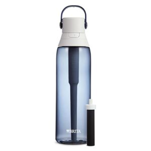 Brita Hard-Sided Plastic Premium Filtering Water Bottle, BPA-Free, Reusable, Replaces 300 Plastic Water Bottles, Filter Lasts 2 Months or 40 Gallons, Includes 1 Filter, Night Sky – 26 oz.