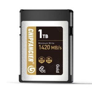 CFexpress 2.0 Type B 968GB Memory Card Up to 1750MB/s Read 1420MB/s Write-Raw 8K Video Recording Compatible with Nikon D5/D6/Z7/Z9 Panasonic Canon EOS DJ for Photographers Gold