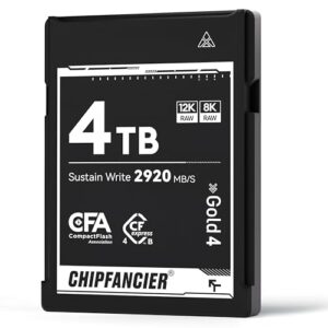 CFexpress 4.0 Type B 4 * 968GB Memory Card Up to 3550MB/s Read 2920MB/s Write-Raw 8K Video Recording Compatible with Nikon D5/D6/Z7/Z9 Panasonic Canon EOS DJ for Photographers Black