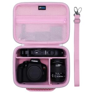 Camera Case for Canon EOS Rebel T7, R50, R6 Mark II, R100, R50 V, R8, T6, R10, SL3, R5 Mark II, 5D Mark IV, R7, 90D, R5, T100 Cameras, Lens, Tripod, with Shoulder Strap and 4 Dividers, Pink Camera Bag