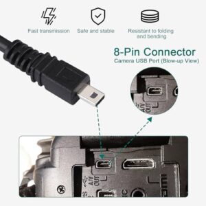 Camera Charger Cable Cord for Fujifilm FinePix X10, S9900W, JV100, F900EXR, HS50EXR, Real 3D W3, S9400W, SL1000, XF1, XP200, Z900EXR, USB Data Transfer Charging Cable for Fujifilm 5FT