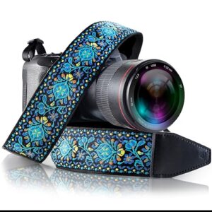 Camera Strap For Photographers Padded Universal Fit Neck Shoulder & Crossbody Strap Quick Release For DSLR/SLR/Mirrorless Canon Nikon Sony Olympus Compatible Photographer Gift for Men & Women – Blue