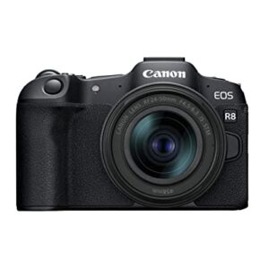 Canon EOS R8 Mirrorless Camera RF24-50mm F4.5-6.3 is STM Lens Kit, Full-Frame Hybrid Camera, 24.2 Megapixel CMOS Image Sensor, 4K Video, Content Creator Vlogging Camera, Black