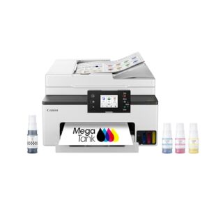 Canon Megatank GX2020 All-in-One Wireless Supertank [Megatank] Printer | Print, Copy and Scan| Mobile Printing |2.7″ LCD Color Touchscreen | Auto Document Feeder and Auto Duplex Printing