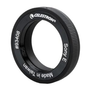 Celestron Sony E Mount T-Ring with 42mm Diameter Thread – for Terrestrial and Celestial Imaging, Compatible with Sony E-Mount Mirrorless Cameras and Celestron T-Adpaters, Black
