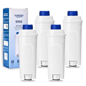 Coffee Machine Water Filter Compatible with Delonghi Filter DLSC002,ECAM, ESAM, ETAM, BCO, EC, EC680, EC800,Coffee Machine Filter Cartrige Replacement with Activated Carbon (4 PACK)