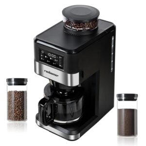 Coffee Maker With Grinder, 10 Cup Coffee Machine,Programmable Grind & Brew, Keep Warm Plate Coffee Machine and Burr Grinder Combo，51 oz