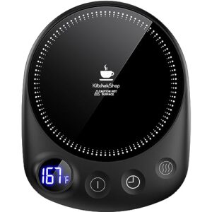 Coffee Mug Warmer – Fastest Heating & Highest Temperature, Coffee Cup Warmer for Desk Auto Shut Off, 4 Temp Settings & 1-12H Timer, Smart Electric Beverage Warmer for Coffee, Tea (Black)