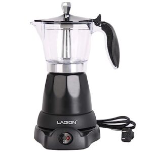 Cuban Coffee Maker, 6 or 3cup Electric Espresso Coffee Maker, Portable Cafeteras Electricas Modernas, Electric Moka Pot with Detachable Base & Overheat Protection, Coffee Gift for Home Travel