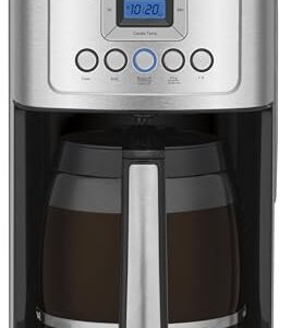 Cuisinart Coffee Maker, 14 Cup Glass Carafe Coffee Machine, Fully Automatic for Brew Strength Control, 1-4 Cup Settings, Adjustable 24 Hour Start and Auto-Shut-Off Times, Stainless Steel, DCC-3200P1