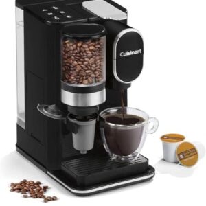 Cuisinart Single-Serve Coffee Maker + Coffee Grinder with 8 oz., 10 oz., and 12 oz. Serving Size, Compatible with Single-Cup Pods, 48-Ounce Removable Reservoir, Stainless Steel, DGB-2